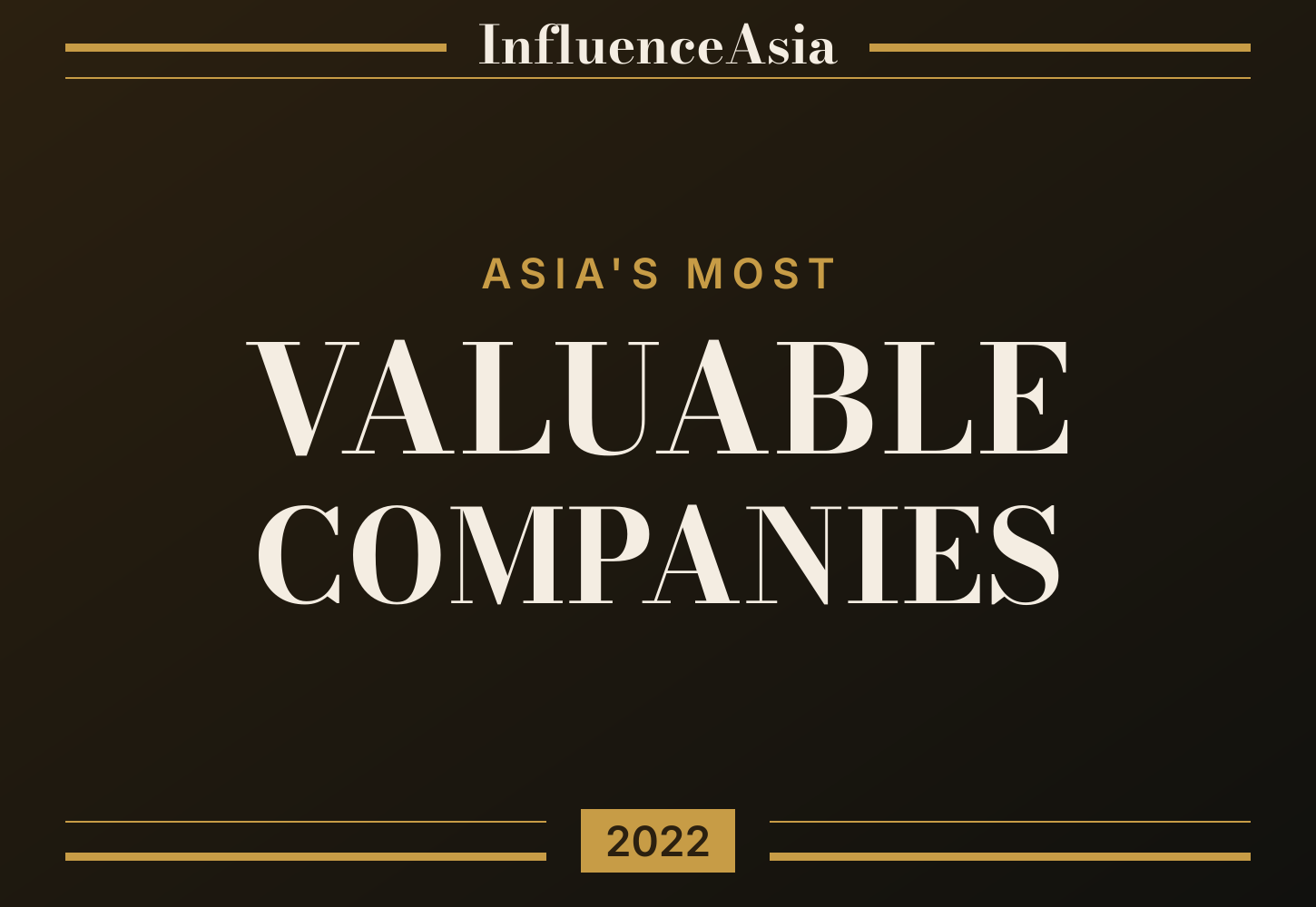 InfluenceAsia 100: Asia's Most Valuable Companies 2022 banner