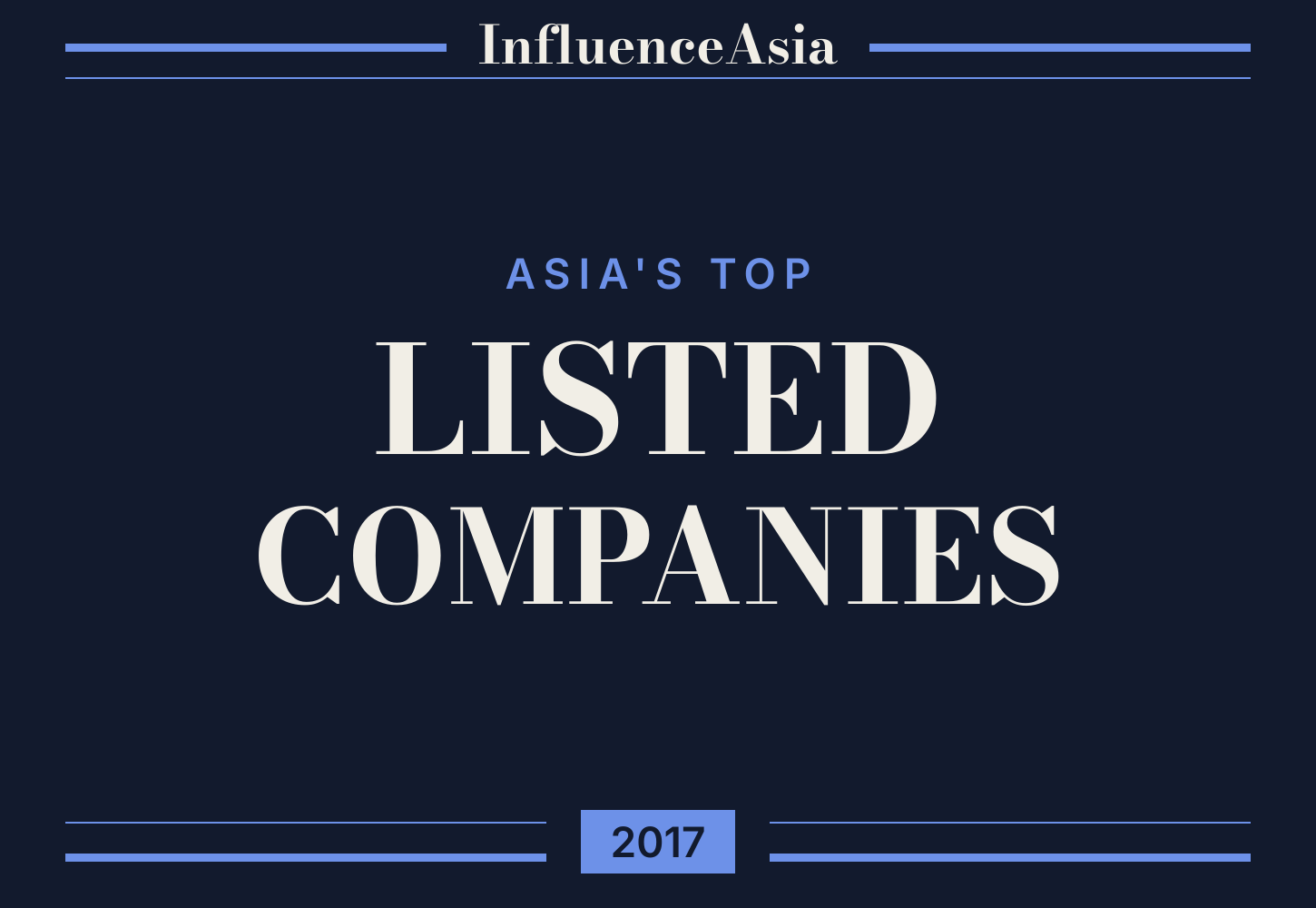 InfluenceAsia 100: Asia's Top Listed Companies 2017 banner