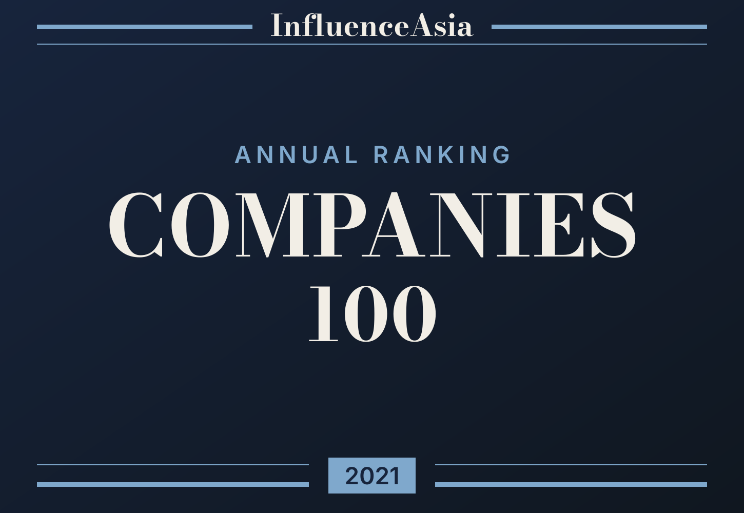 InfluenceAsia 2021 Companies 100 banner
