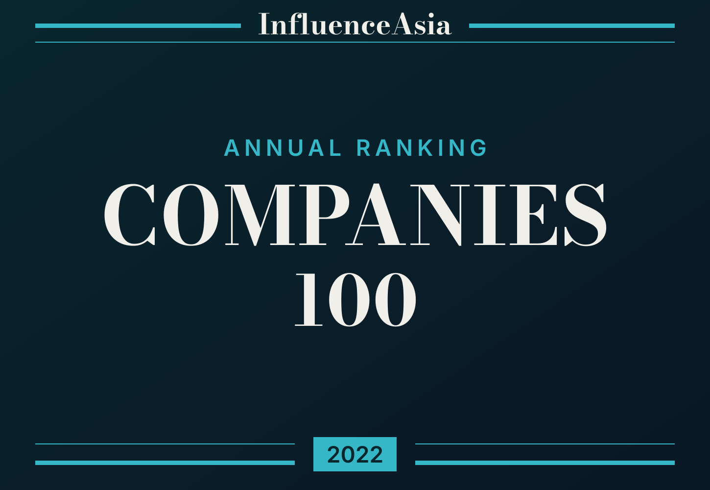 InfluenceAsia 2022 Companies 100 banner